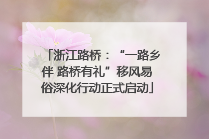 浙江路桥：“一路乡伴 路桥有礼”移风易俗深化行动正式启动